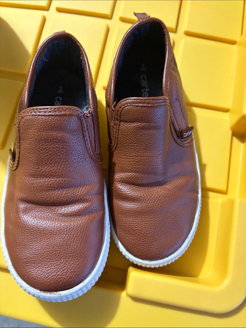 Carter's Brown Slip-On Kids Sneakers with White Soles